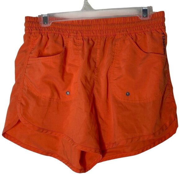 Merrell S Orange Quick-Dry Athletic Shorts Pockets Drawstring Hiking - Picture 1 of 8